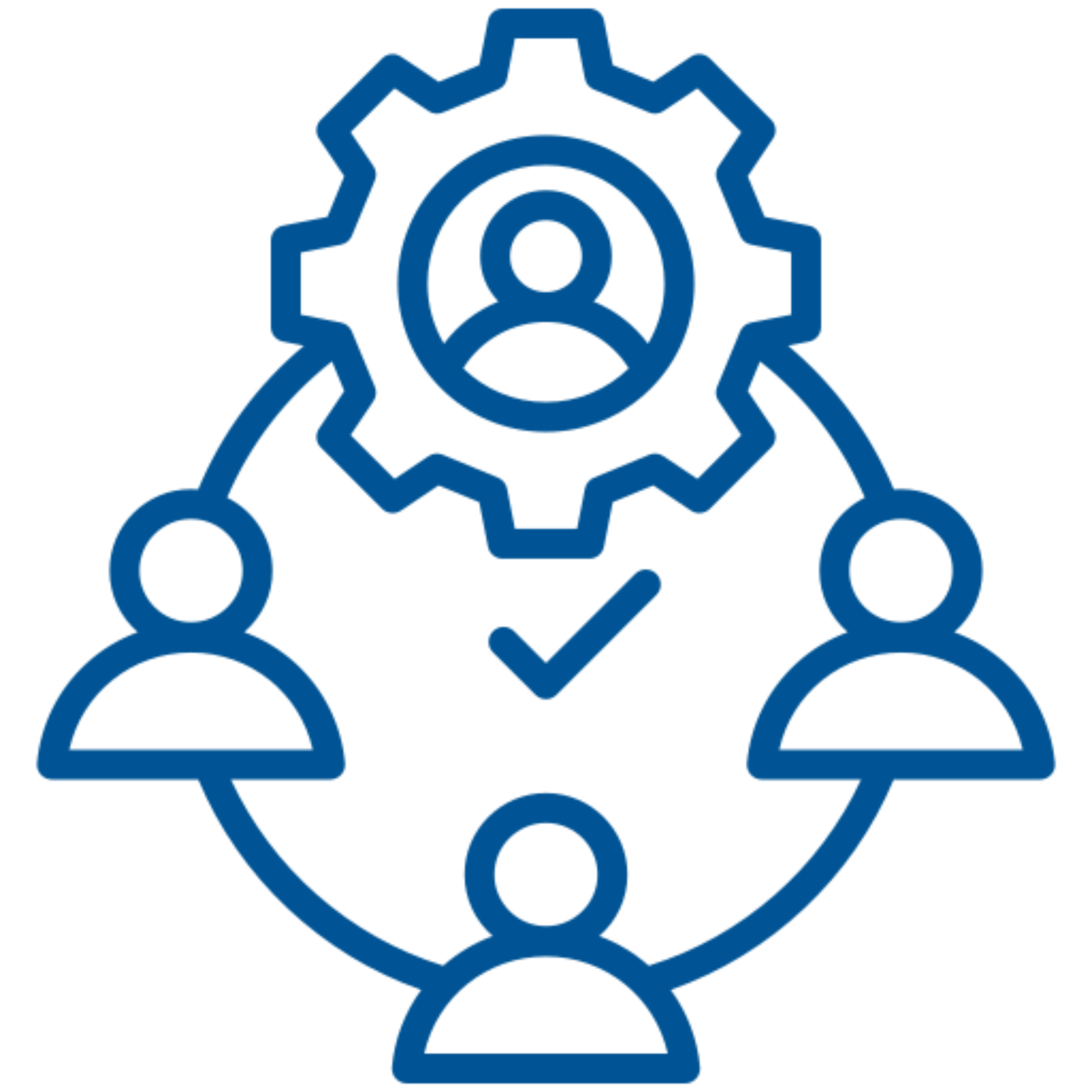 Team collaboration icon with gear and checkmark